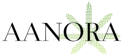 Logo with the word "Aaiora" and a green stylized star or leaf design to the right.